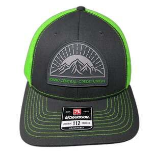 Richardson Trucker Hat Gray Green Idaho Central Credit Union One Size Mountain